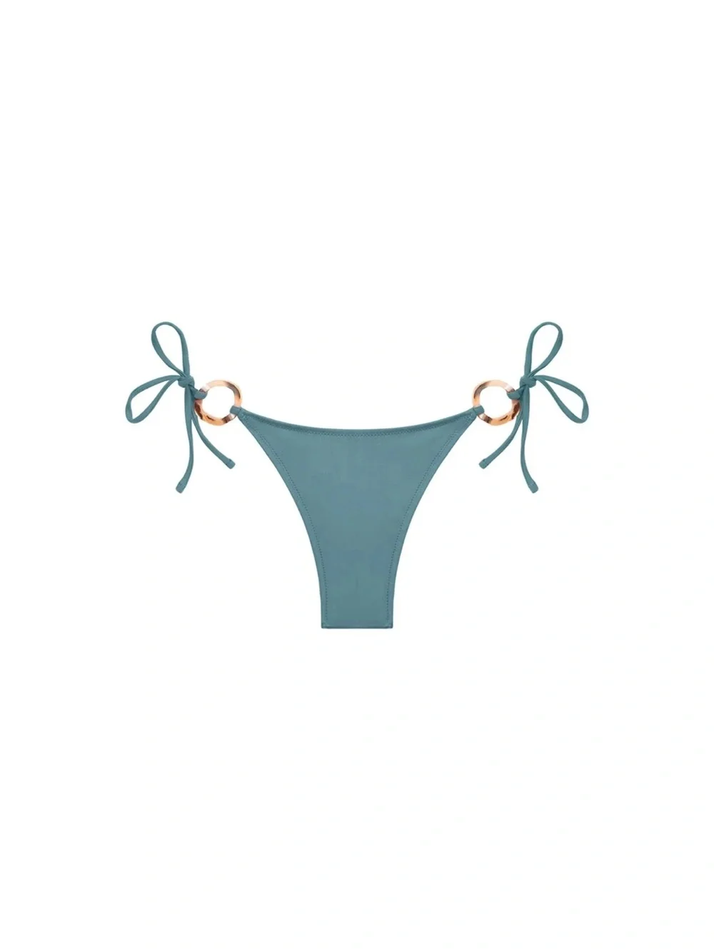 Tropic of C Triangle Ring-Accent Bikini Top & Tie-Side Bottoms - Slate Green